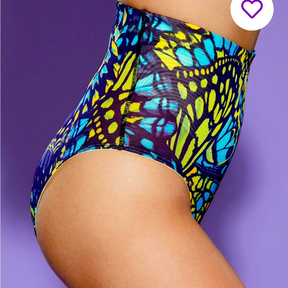 Yitty Collection Women's Mesh Me Smoothing High Waist Brief - L Bright Ass Blue